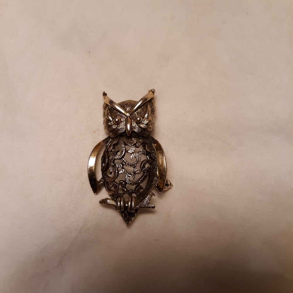 Brass owl pin
